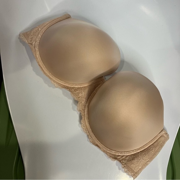 Torrid Curve tan strapless bra lace lightly lined underwire size 44 DDD - Picture 1 of 6